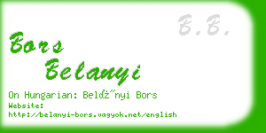 bors belanyi business card